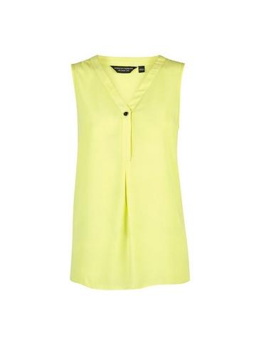 Dorothy Perkins Lemon Sleeveless Button Shirt