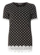 Dorothy Perkins *tall Black Circle Trim Detail T-shirt