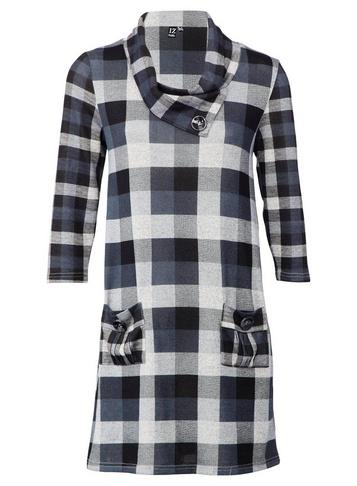 *izabel London Grey Checked Knitted Dress