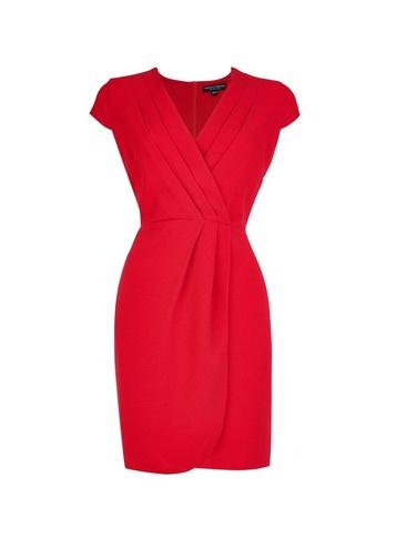 Dorothy Perkins *red Pleated Front Dress