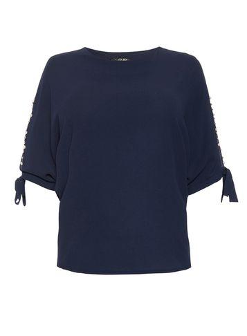 Dorothy Perkins *quiz Navy Split Tie Batwing Top