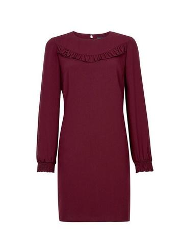 Dorothy Perkins Red Ruffle Long Sleeve Shift Dress