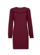 Dorothy Perkins Red Ruffle Long Sleeve Shift Dress