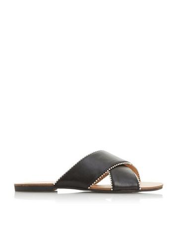 *head Over Heels By Dune Black 'lorna' Ladies Flat Sandals