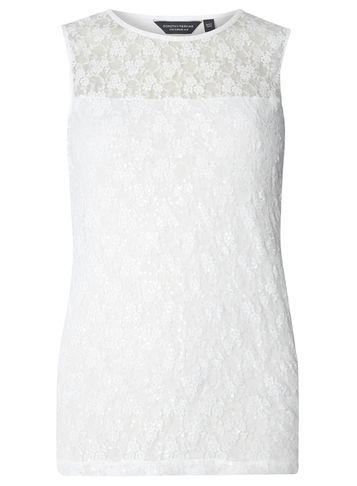 Dorothy Perkins White Sequin Lace Shell Top