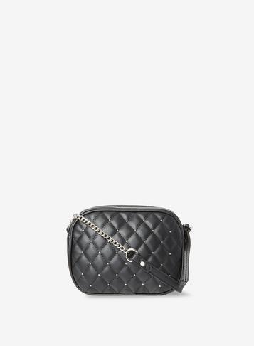 Dorothy Perkins Black Pin Stud Quilted Cross Body Bag