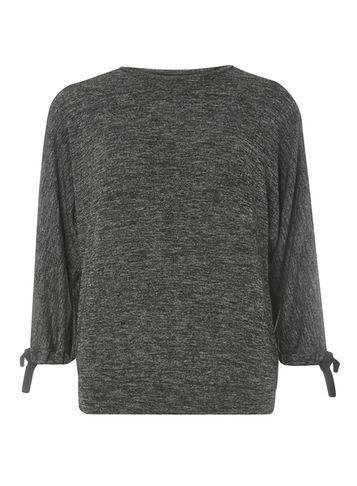 Dorothy Perkins Charcoal Tie Sleeve Top