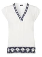 Dorothy Perkins *vila White Border Print Top