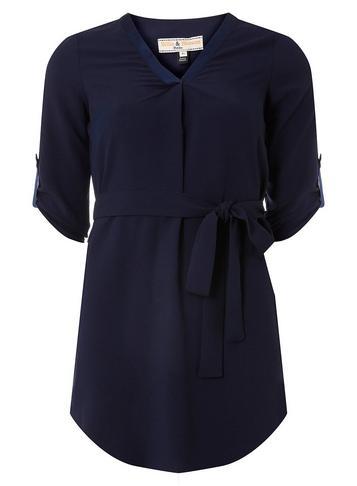 Dorothy Perkins *billie & Blossom Petite Navy Plain Soft Belt Tunic