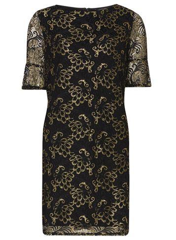 Dorothy Perkins Gold Shimmer Lace Shift Dress