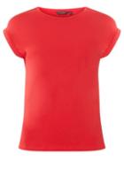Dorothy Perkins Red Roll Sleeve T-shirt