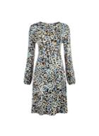 Dorothy Perkins Multi Colour Print Neck Skater Dress