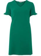 Dorothy Perkins Petite Green V-neck Shift Dress