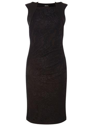 Dorothy Perkins *feverfish Black Lace Pleated Dress