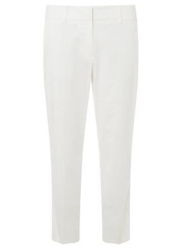Dorothy Perkins White Linen Split Hem Trousers