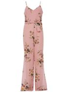 Dorothy Perkins *quiz Pink Floral Print Jumpsuit