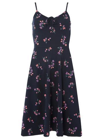 Dorothy Perkins *tall Navy Floral Print Bow Camisole Dress