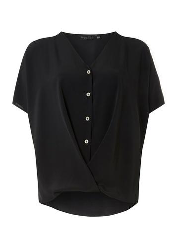 Dorothy Perkins Black Twist Hem Shirt