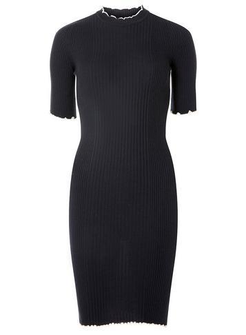 Dorothy Perkins Navy Lettuce Frill Knitted Dress
