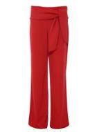*quiz Red Crepe Palazzo Trousers