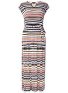 Dorothy Perkins Blue And Pink Stripe Maxi Dress