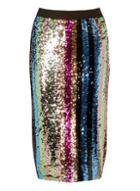Dorothy Perkins Multi Colour Striped Sequin Pencil Skirt