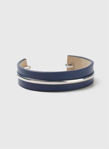 Dorothy Perkins Navy Leather Bangle