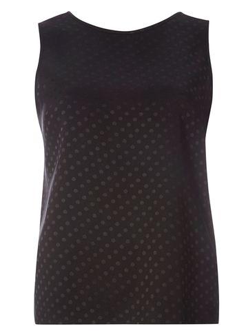 Dorothy Perkins Black Satin Spot Shell Top