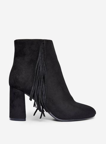 Dorothy Perkins Black Anais Fringe Boots