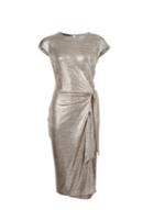 Dorothy Perkins Gold Shimmer Tie Side Pencil Dress