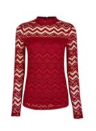 Dorothy Perkins Red Zig Zag Lace Top