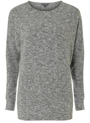 Dorothy Perkins *tall Grey Brush Long Sleeve Top