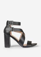 Dorothy Perkins Black 'staffie' Cross Block Heel Sandals