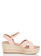 *quiz Pink Strap Flatform Sandals