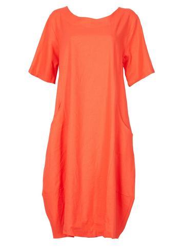 Dorothy Perkins *feverfish Coral Linen Lagenlook Skater Dress