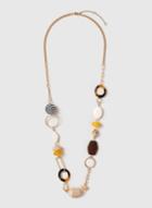 Dorothy Perkins Gold Look Mixed Bead Long Necklace