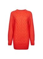 Dorothy Perkins Red Crew Neck Cable Jumper