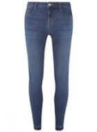 Dorothy Perkins Blue Mid Wash Raw Hem Skinny Fit Jeans