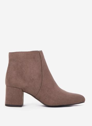 Dorothy Perkins Taupe Amber Ankle Black High Heel Boots