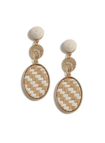 Dorothy Perkins Beige Raffia Drop Earrings