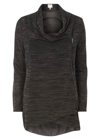 Dorothy Perkins *voulez Vouz Charcoal Cowl Neck Jacket