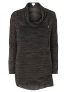 Dorothy Perkins *voulez Vouz Charcoal Cowl Neck Jacket