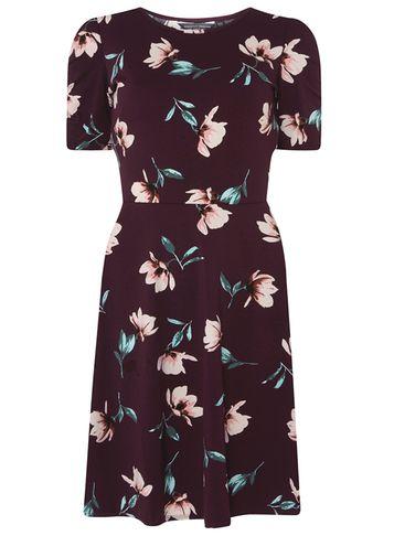 Dorothy Perkins *tall Berry Floral Skater Dress