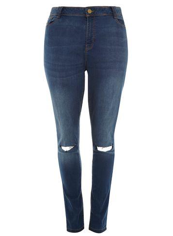 Dorothy Perkins Dp Curve Indigo Wash Ripped Jeans