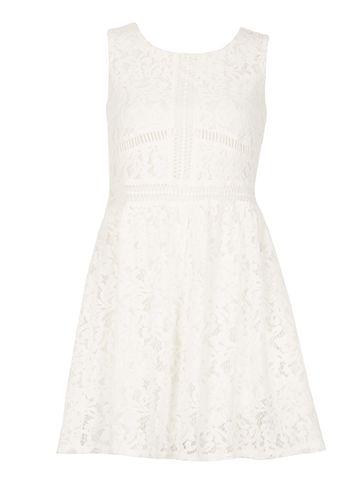 Dorothy Perkins *voulez Vous Ivory Lace Ladder Dress