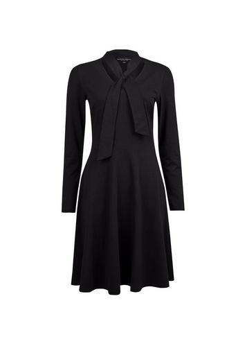 Dorothy Perkins Black Pussybow Fit And Flare Dress