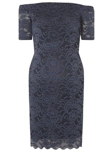 Dorothy Perkins *mamalicious Navy Lace Bardot Shift Dress