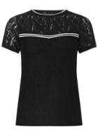 Dorothy Perkins Black Sport Ribbed Lace T-shirt