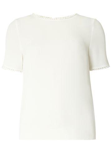 Dorothy Perkins Ivory Pom Pom Trim T-shirt