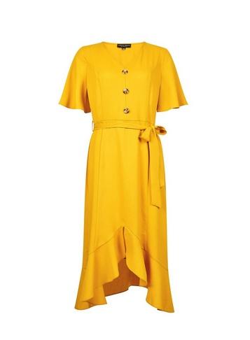 Dorothy Perkins *yellow Ruffle Midi Dress